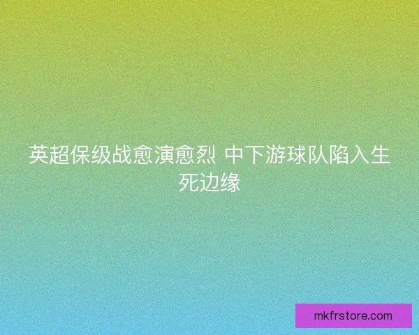 英超保级战愈演愈烈 中下游球队陷入生死边缘